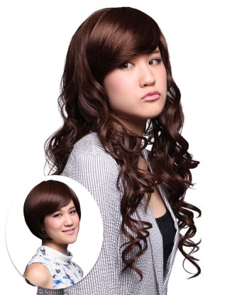 Wigs2you 半假髪 女士假髪長卷髪 蓬松半假髪梨花頭 大波浪中分長卷髪逼真假髪HW-005
